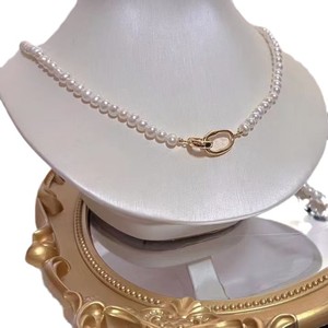 Collar de Perlas de Agua Dulce Redondas Jóvenes de Alta Calidad de 5-6 mm, Cuentas Casi Limpias, Sin Núcleo - Product Image 5