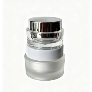 Pot cosmétique en plastique acrylique transparent de 30 ml avec couvercle argenté, vide, pour crème, lotion visage, sérum contour des yeux, baume à lèvres, emballage de soins de la peau - Product Image 2