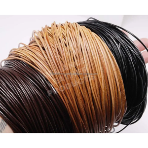 Cordón de Cuero Redondo de 1 mm para Hacer Pulseras en Varios Colores, Embalaje en Rollo, Componentes para Joyería - Product Image 5