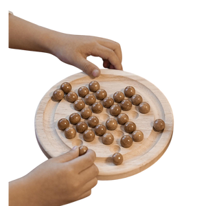 Juego de Mesa Solitario de Madera Clásico Tallado, Set de 9 Piezas con 33 Bolas Lisas, Desafío Estratégico Individual, Regalo Familiar Divertido - Product Image 3