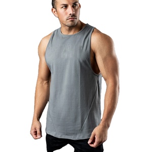 THANI AEIL SPORTS WEAR Débardeur sans manches gris pour homme, col rond, personnalisé, respirant, tricoté en polyester/coton 240g, imprimé numériquement - Product Image 1
