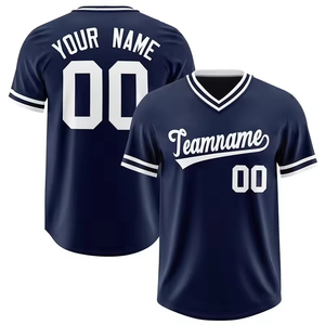 <b>Baseball</b> Jersey 100%Polyester Breathable V Neck Short Sleeve Sublimation Sports Shirt Lightweight Practice Club Team Jersey - Product Image 3