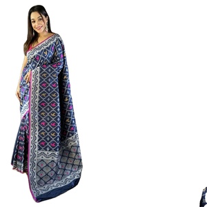 Sari de Seda Banglori 100% Pura al por Mayor, Diseño Moderno, Ropa Tradicional India Tejida, Ligera, con Zari, de Alta Calidad para Mujer - Product Image 1