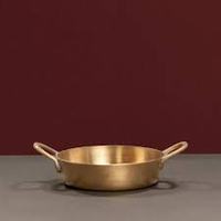 Casserole en cuivre de qualité supérieure, poignées doubles, portable, capacité 1-2L, design minimaliste, sans revêtement intérieur, compatible gaz et induction