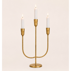 Candelabro de Metal Dorado Antiguo de 3 Brazos, Centro de Mesa para Eventos de Boda, Portavelas para Decoración de Mesa de Comedor, Hogar y Hotel - Product Image 6