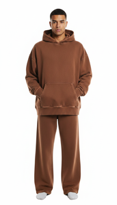Conjunto Deportivo de Felpa de Algodón Personalizado, Tejido Suave, Cálido y Transpirable, Ajuste Cómodo, Ropa Casual Diaria, Sudadera con Capucha y Pantalones Deportivos - Product Image 3