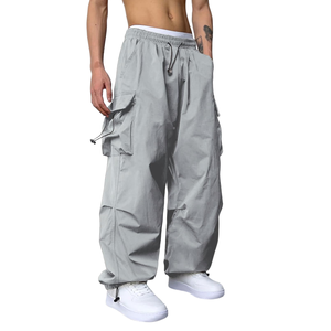 Pantalon cargo ample et confortable pour homme, style voyage, léger, idéal pour les longs trajets et l'été. - Product Image 3