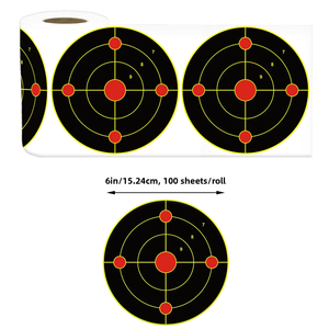 Autocollants de cibles de tir jaunes en rouleau, cibles à effet éclaboussant pour l'entraînement professionnel Dericsson, 100 feuilles/rouleau, 6 pouces, fluorescents - Product Image 4