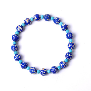 Bracelet Perlé Hemasa Fashions Vintage Rose Cristal Bleu Strass Rond Taille Brillante Pierre Naturelle Bijou Unisexe Cadeau - Product Image 3