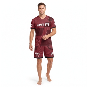Fabrication de maillots de football pour hommes, ensemble haut et short pour adultes, 100% polyester, vêtements de sport, design sublimé - Product Image 5