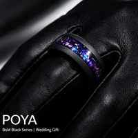 Bagues en carbure de tungstène avec incrustation d'opale concassée Galaxy, finition sablée, alliance multicolore pour hommes et femmes, bijoux en gros