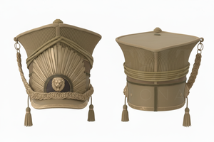 Classic Formal Outdoor Headwear Custom <b>Black</b> Embroidered Design Peak Cap Adjustable Uniform Style Teasel Decoration OEM Cap - Product Image 4
