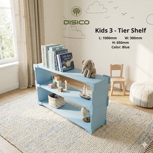 DISICO <b>Kids</b> 3-Tier Shelf Orange Plastic Modular <b>Bookcase</b> 1000x300x650mm Freestanding Home Furniture - Product Image 6