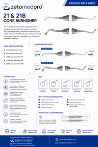 เครื่องมือขัดแต่งวัสดุคอมโพสิตแบบกรวยโค้ง Dental Acorn PKT 3R ทำจากสแตนเลสสตีล สำหรับขัดเรียบและขึ้นรูป OEM Zetomed Pro - Product Image 6