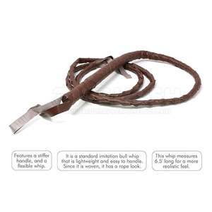 Fouet en cuir véritable, fabriqué à la main, durable, prise ferme, design flexible, parfait pour l'entraînement et la pratique en extérieur - Product Image 6