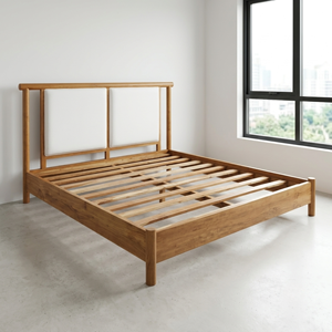 Hotel <b>Beds</b> Solid Teak <b>Bed</b> <b>Frame</b> Commercial Grade Upholstered Panel <b>Platform</b> <b>Beds</b> for Luxury Resort Villa Project Contract - Product Image 6
