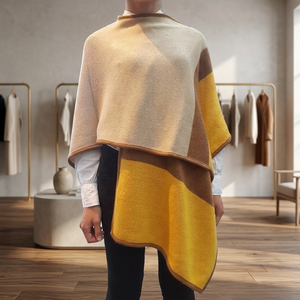 Écharpe tricotée en mélange de laine d'alpaga, trois couleurs unies, pour toutes les saisons - Product Image 2