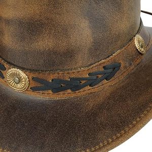 Chapeau de cowboy en cuir imprimé par sublimation avec logo personnalisé - Style européen/américain réversible 50-52 cm Chapeau unisexe pour l'extérieur - Product Image 4