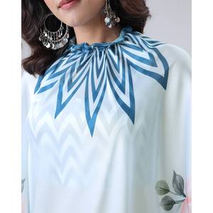 Robe de soirée prête à porter, style kaftan, sari en pistache, taille unique, pour les fêtes, par Nice Creation - Product Image 4