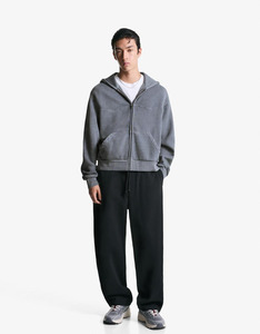 Sweat à capuche unisexe Essentials personnalisé avec logo, léger, 100 % coton French Terry, avec cordon de serrage, coupe oversize, hiver, uni, sport, couple - Product Image 2