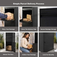Boîte aux lettres et à colis autoportante de style français, verrouillable, pour l'extérieur, pour la livraison de colis à l'entrée de la maison, Boîte à Colis