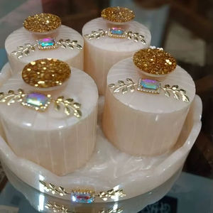 Pot de rangement en résine fait main, hermétique, pour aliments, bijoux, perles, bonbons, organisateur de salle de bain et emballage cadeau, vente en gros - Product Image 1