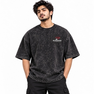 Camisetas de algodón suave con estampado personalizado, estilo moderno y relajado, para hombre, estilo oversized, con efecto acid wash, para uso diario, cómodas. - Product Image 4