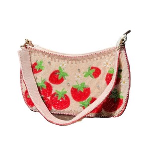 Sac de rangement pour perles à motif tomate, pochette de soirée brodée, sac à bandoulière pour femme, sac à main perlé, sacoche bohème - Product Image 1