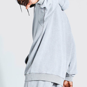 Chándal de hombre personalizado de alta calidad, de felpa francesa de algodón, con lavado ácido, estilo urbano, con bolsillo bordado, holgado, para invierno - Product Image 5