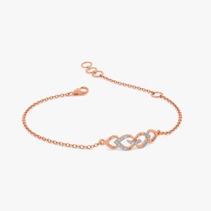 Rose Gold Lab Grown Diamond <b>Infinity</b> Link Chain <b>Bracelet</b> - Product Image 3