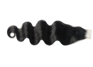 Paquete de cabello humano indio virgen de 22 pulgadas, negro azabache, con ondas corporales y corte templo, de un solo donante, cabello Remy natural, doble trama, puntas suaves y gruesas - Product Image 3