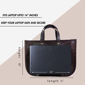 Bolso de Mano de Cuero Genuino para Mujer, Estilo Vintage, con Cierre, de Nailon, para Portátil de 15 Pulgadas, Maletín Marrón para el Trabajo, Bolso de Mensajero para Oficina, con Doble Correa para el Hombro - Product Image 6