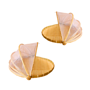 Bandeja Premium de Bambú con Malla para Secar Frutas, Cubierta para Alimentos, Uso en Cocina, Artesanía Vietnamita - Product Image 1