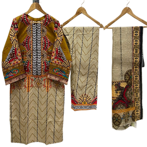 Shalwar Kameez de Algodón/Lawn Bordado Pakistaní de Alta Calidad, Vestido Listo para Usar para Mujer, Talla Grande, Vestido de 3 Piezas de Alta Calidad - Product Image 3