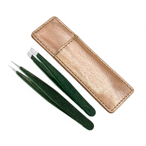 Ensemble de pinces à épiler personnalisées, durables et légères, lot de 4, avec pointe inclinée et poignée confortable pour les sourcils, en acier inoxydable - Product Image 2