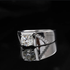 Bague pour homme en moissanite VVS, argent sterling 925, bague de fiançailles de luxe, bijoux aspect diamant, fournisseur - Product Image 3