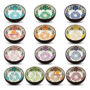 Bol en noix de coco écologique du Vietnam avec incrustation de nacre, artisanat artisanal en gros de Hanoï pour la décoration intérieure, fabriqué au Vietnam - Product Image 1