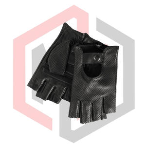 Guantes de Conducción sin Dedos de Piel de Cordero Negra, Antideslizantes, Resistentes a Desgarros, Transpirables, Anticorte, Antiestáticos, Sin Silicona - Product Image 3