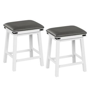 Set of 2 Acacia Wood Frame <b>Dining</b> Bar <b>Stools</b> 24/30 Inch Size - Product Image 4