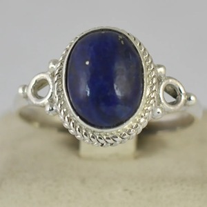 <b>Lapis</b> <b>Lazuli</b> <b>Ring</b> 925 Sterling Silver Handmade Boho Statement Promise Jewelry for Women Natural Oval Shape Gemstone Jewelry - Product Image 6