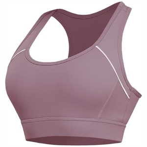 Sujetador deportivo de alto soporte para mujer |   Sujetador Deportivo Simple y Transpirable de Spandex/Nylon para Yoga y Gimnasio con Tirantes Ajustables, Cuello en U, 220 GSM - Product Image 1