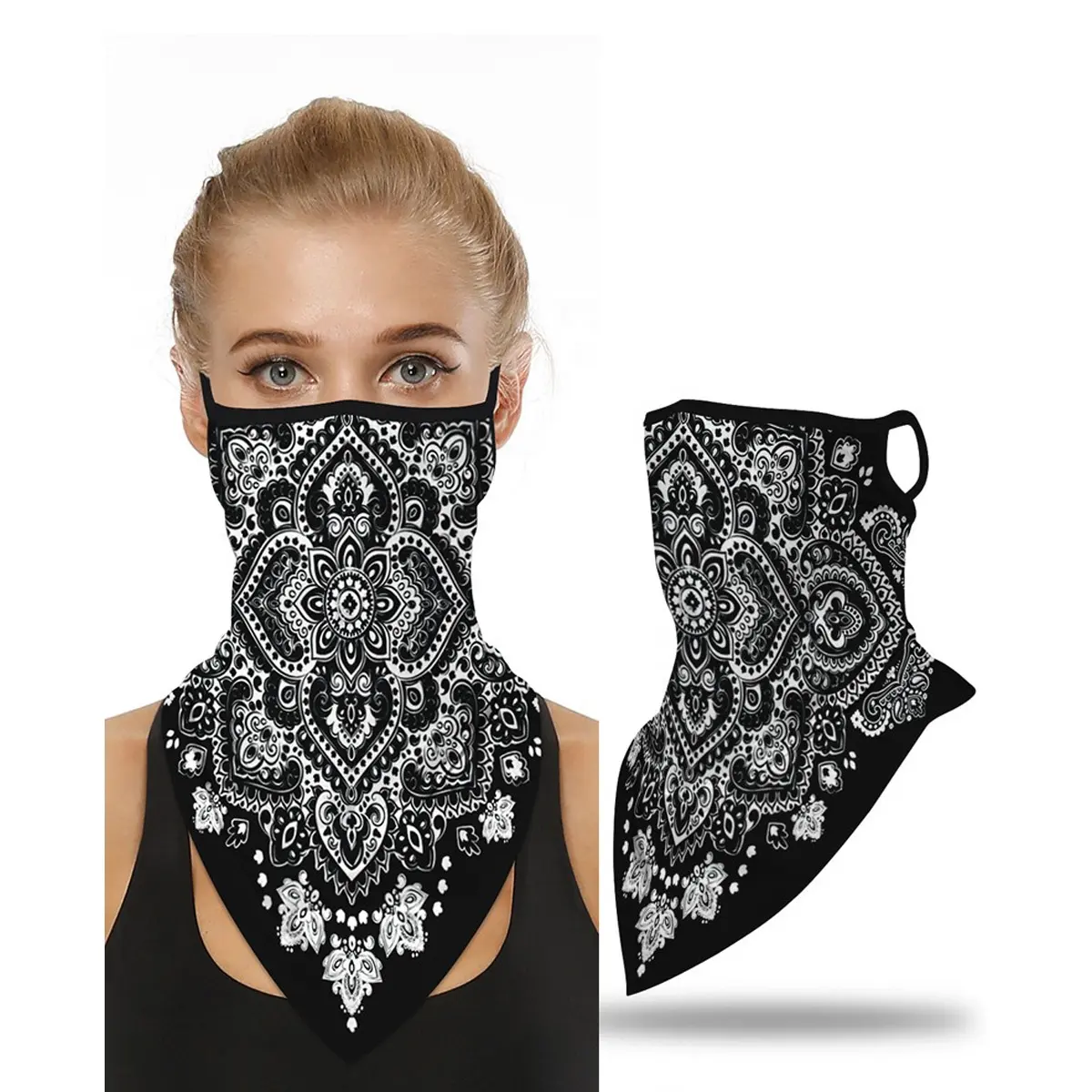 Best Selling Motorcycle Tubes Black Skull Pattern Face Mask Bandana
