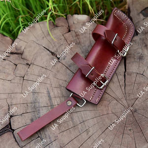 Étui personnalisé pour couteau à crêpes en cuir de vachette premium, pochette horizontale pour couteau pliant à porter à la ceinture, EDC, faible MOQ, prêt pour la vente en gros - Product Image 2