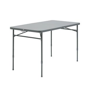 Table de camping pliable en métal, 4 pieds, hauteur réglable, grise, utilisation intérieure/extérieure - Product Image 3
