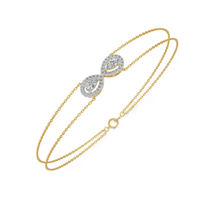 Pulsera de Diamantes Infinity, Oro, Corte Brillante Redondo, Joyería Clásica de Cadena para Mujer - Product Image 2