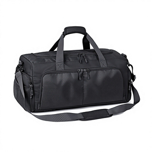Unisex Gym Duffle <b>Bag</b> 30-40L Polyester Durable Zipper Closure Solid Black Casual Fitness <b>Bag</b> with Soft Handle - Product Image 4
