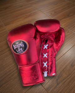 น็อคกิ้ง น็อคกิ้ง โน ไลฟ์ โปร ถุงมือชกมวยหนังแท้แบบผูกเชือกสไตล์เม็กซิกัน สำหรับทุกเพศ สีแดง / เขียว / น้ำเงิน - Product Image 1