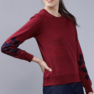 Elegant Style Women Sweatshirts 100% Cotton <b>Soft</b> Long Sleeve Casual Top For Ladies Everyday Wear - Product Image 2