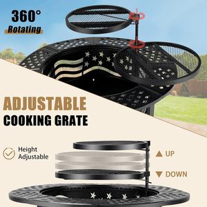 Best Seller Durable Steel <b>Fire</b> <b>Pit</b> with BBQ Grate Multi-Functional Outdoor Wood-Burning Stove for 3-5 People Camping for Cooking - Product Image 3