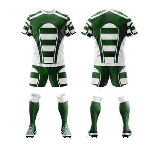 Yellow Black Sublimated Rugby Uniform Short Sleeve Jersey Shorts Set Men's Moisture Wicking <b>Soccer</b> Apparel All Seasons - Product Image 3
